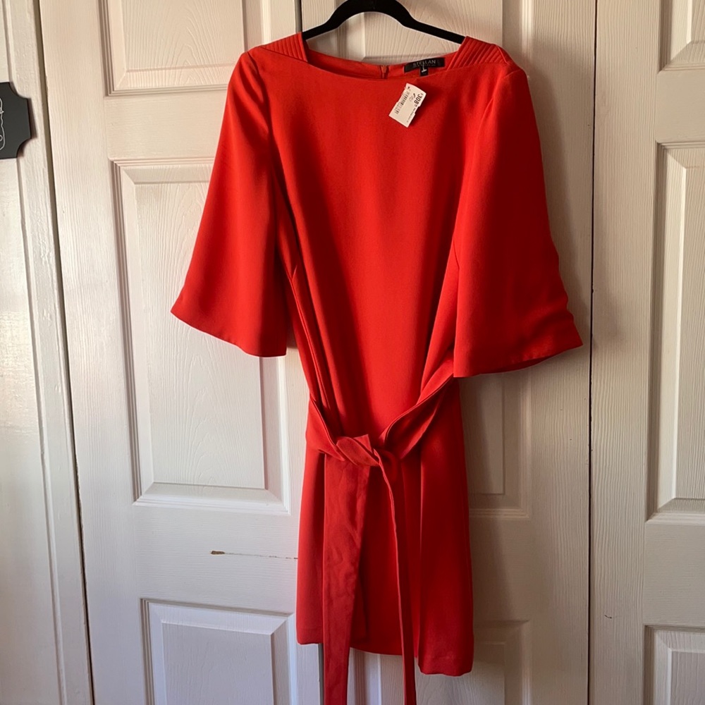 Beautiful coral dress with flare sleeve